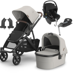 UPPAbaby Vista V3 Ultimate Bundle with Mesa/MaxiCosi/Cybex plus Footmuff, Bag, Mittens & Cup Holder "Savannah"